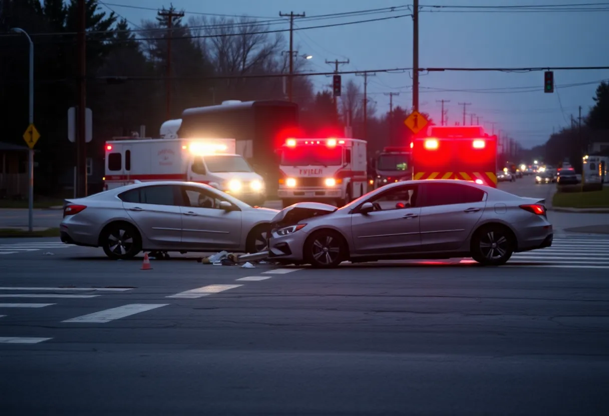 Crash site of the tragic accident involving Dorman High School students